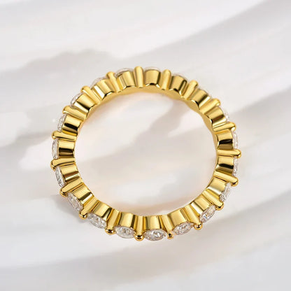 Moissanite Round Cut Eternity Wedding Band Ring