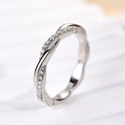Moissanite Twist Eternity Wedding Ring