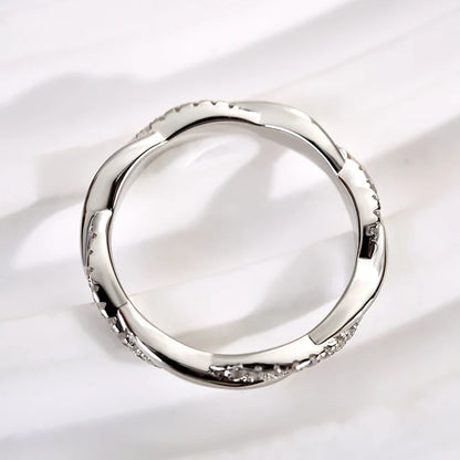 Moissanite Twist Eternity Wedding Ring