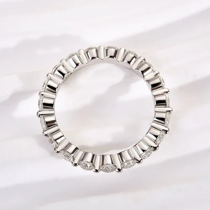 Moissanite Round Cut Eternity Wedding Band Ring