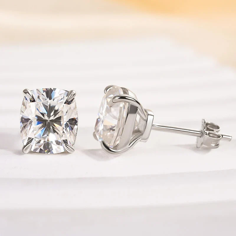 Classic Cushion Cut Women's Stud Earrings
