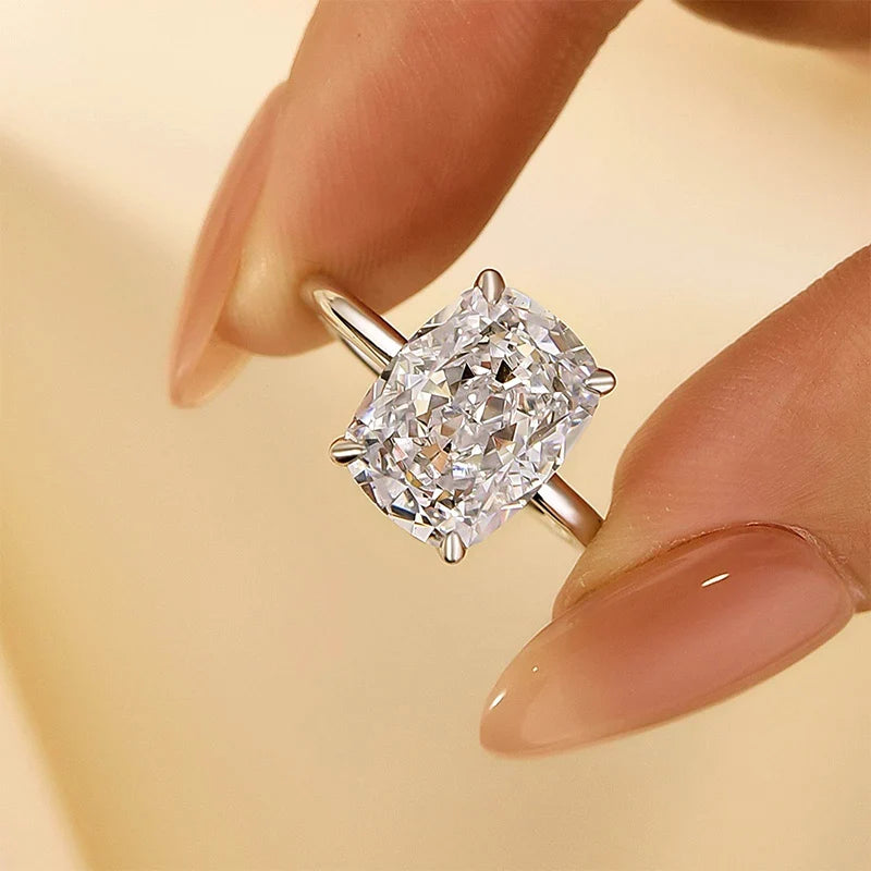 Sparkle Cushion Cut Engagement Ring for Women