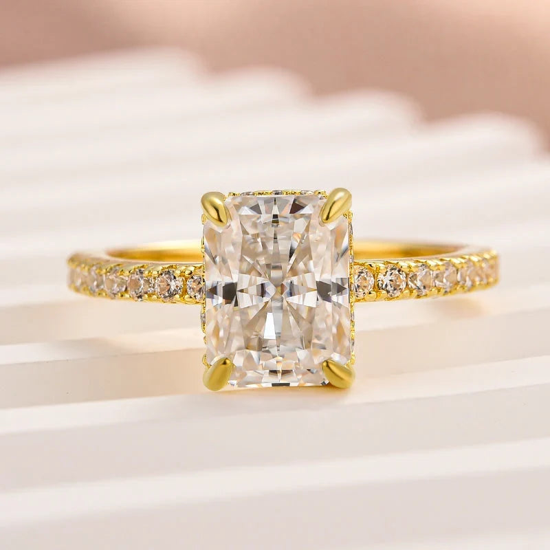 Moissanite Radiant Cut Engagement Ring