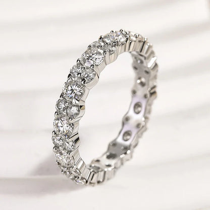 Moissanite Round Cut Wedding Band Ring for Women