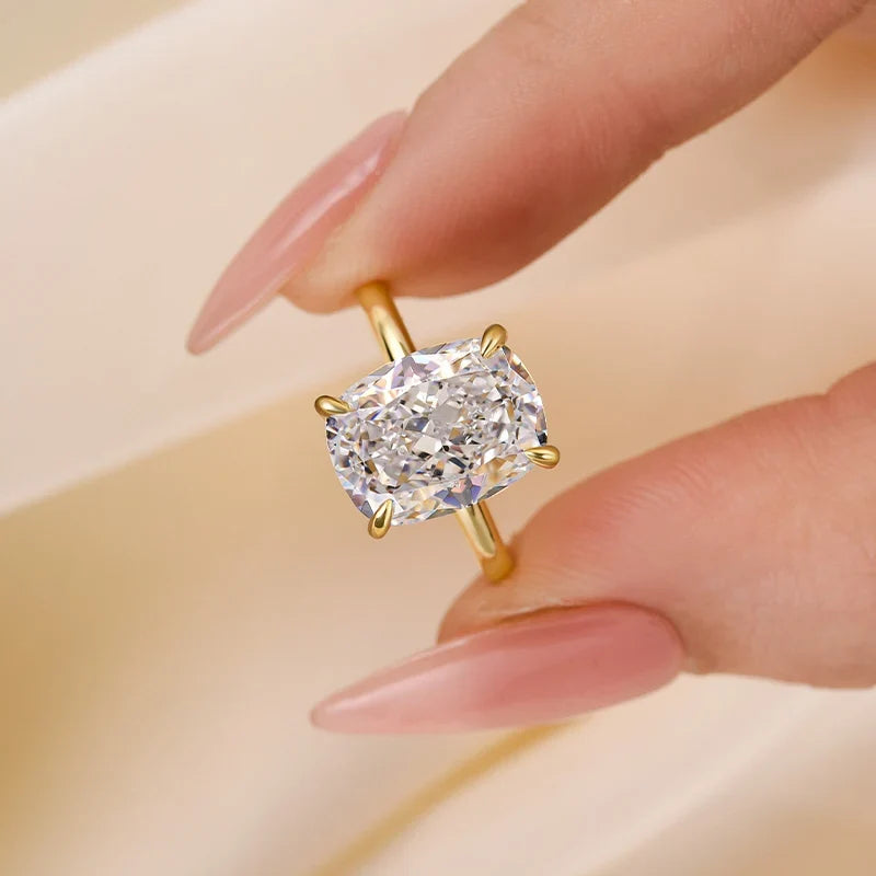 Sparkle Cushion Cut Engagement Ring for Women
