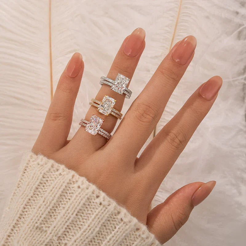 Radiant Cut Wedding Ring Set