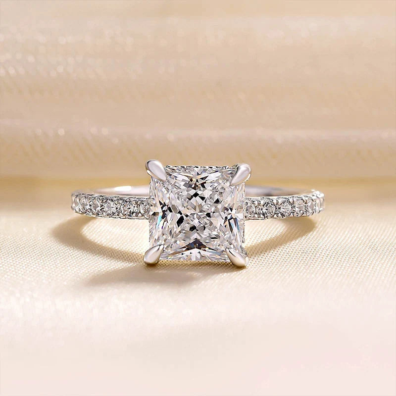 Princess Cut Sparkle Square Engagement Ring