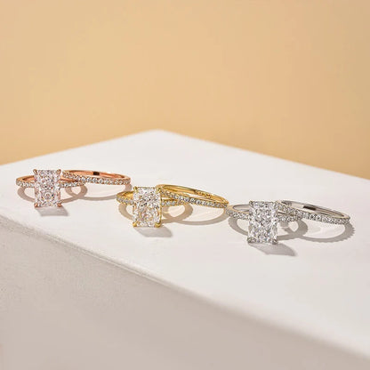 Radiant Cut Wedding Ring Set