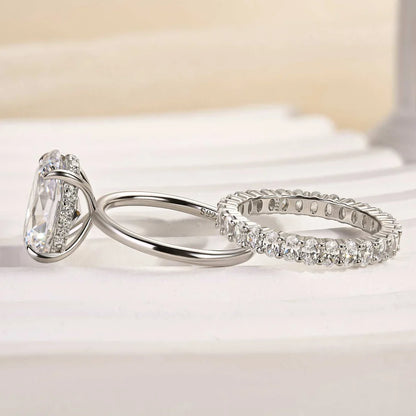 Oval Cut 2PC Wedding Ring Set