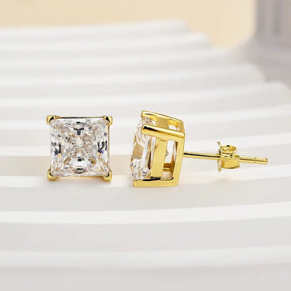 Classic Square Princess Cut Stud Earrings