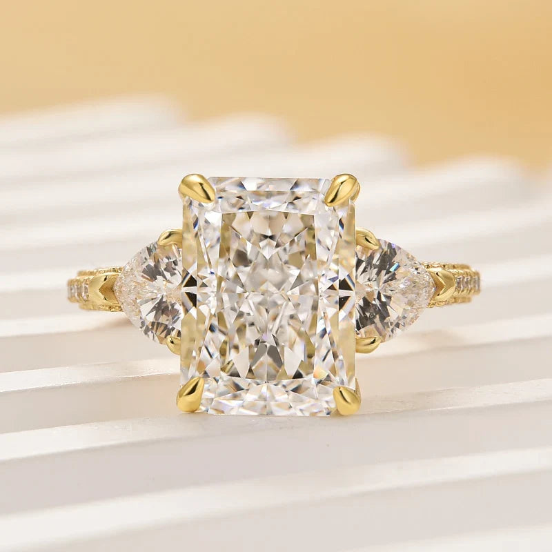Radiant Cut Three Stone Engagement Ring