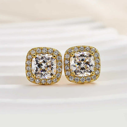 Halo Cushion Cut Stunning Earrings