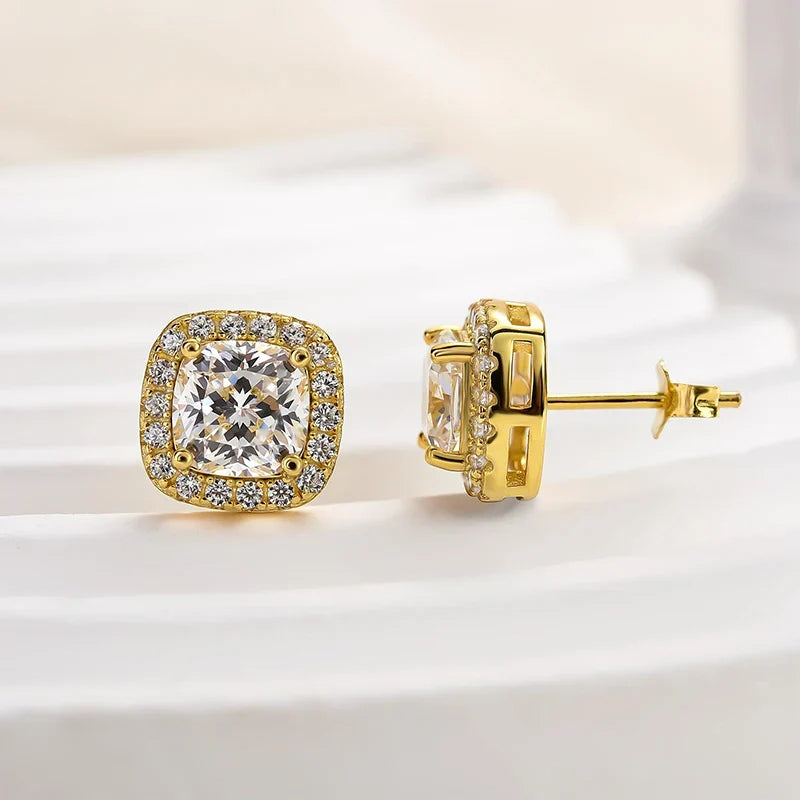 Halo Cushion Cut Stunning Earrings