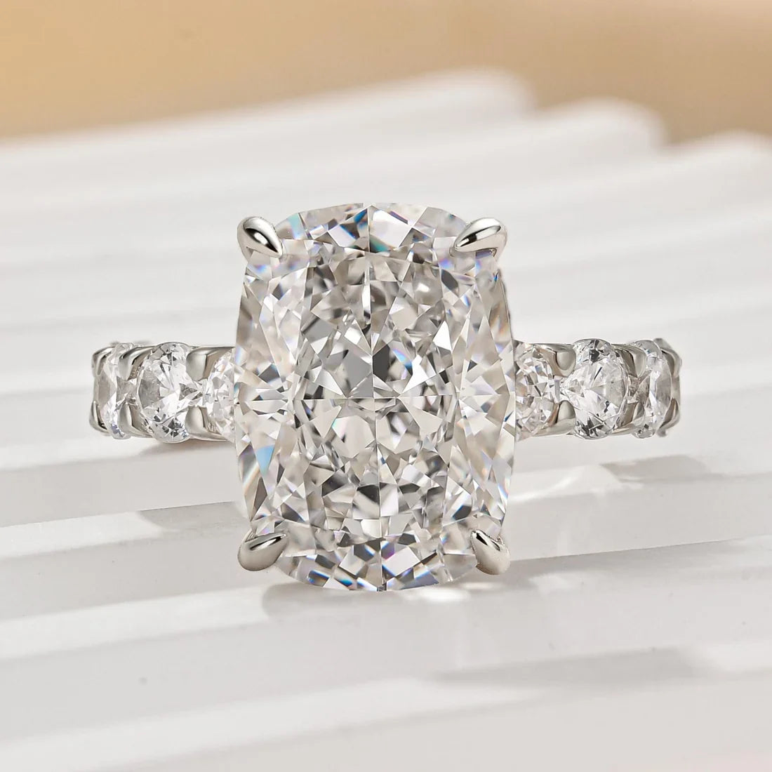 Gorgeous Elongated Cushion Cut Engagement Ring