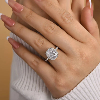 Luxurious Halo Cushion Cut Engagement Ring