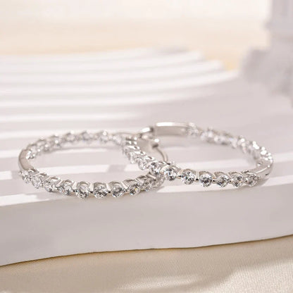Sparkle Round Cut Hoop Earrings