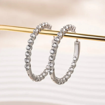 Sparkle Round Cut Hoop Earrings