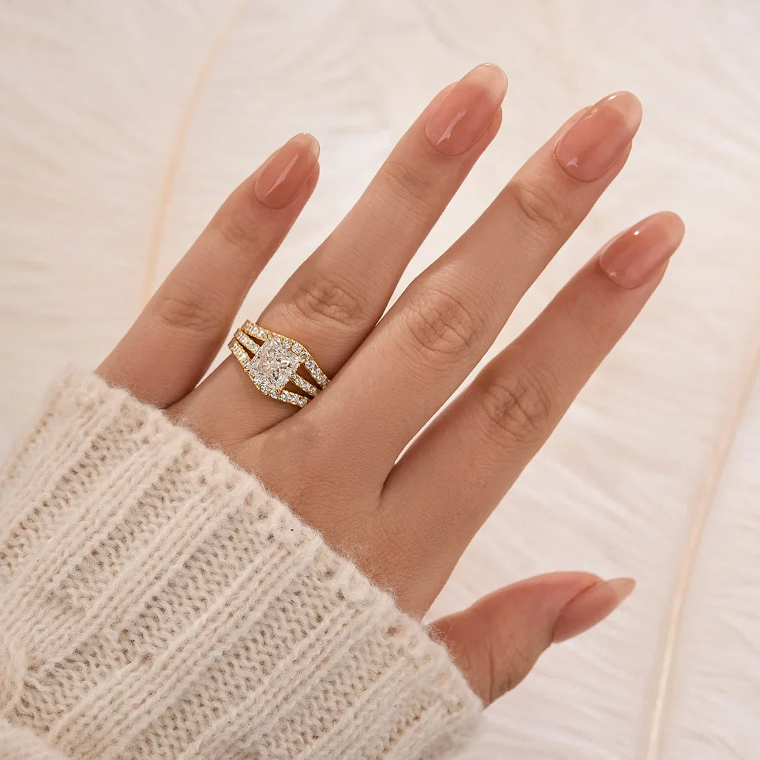 Princess Cut 2PC Wedding Ring Set for Women