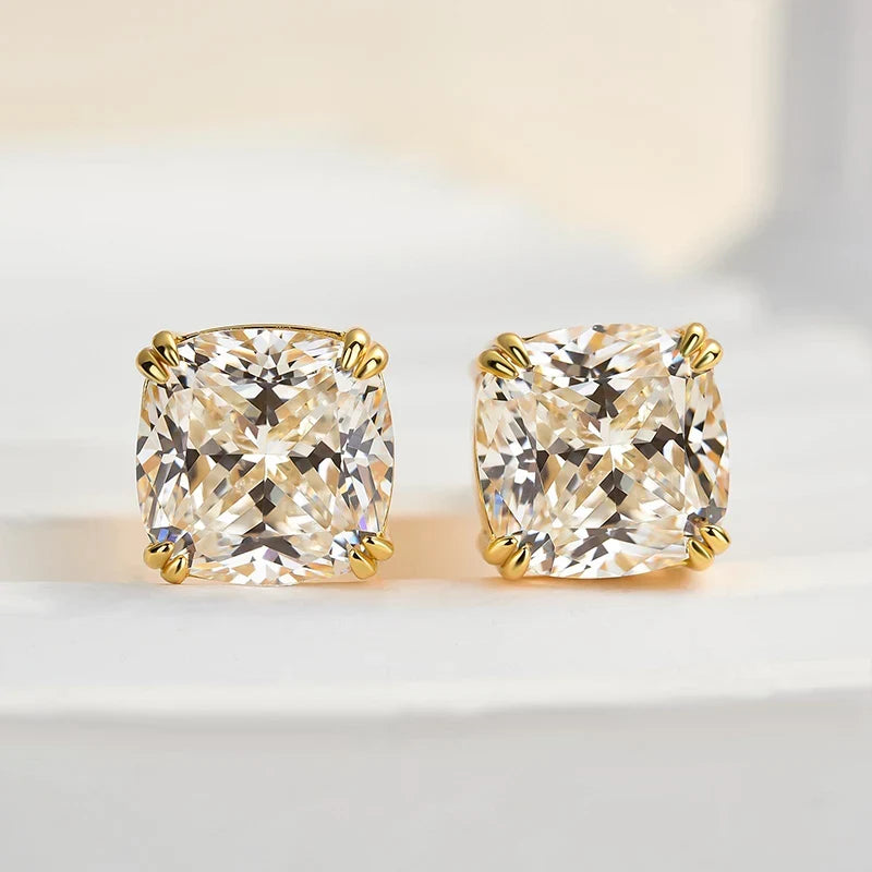 Cushion Cut Stud Earrings For Women