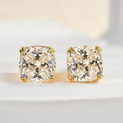 Cushion Cut Stud Earrings For Women