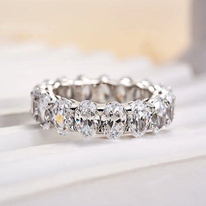 Oval Cut Eternity Wedding Band For Women