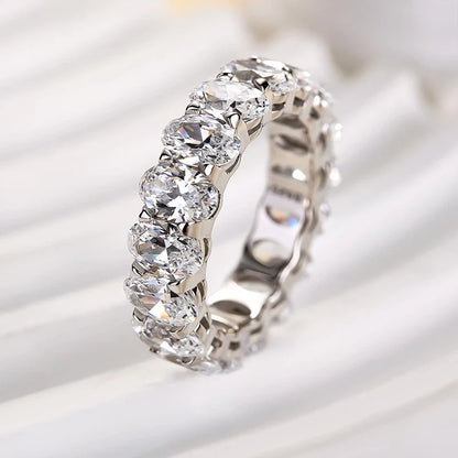 Oval Cut Eternity Wedding Band For Women