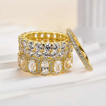 Cushion Cut 4PC Wedding Ring Set