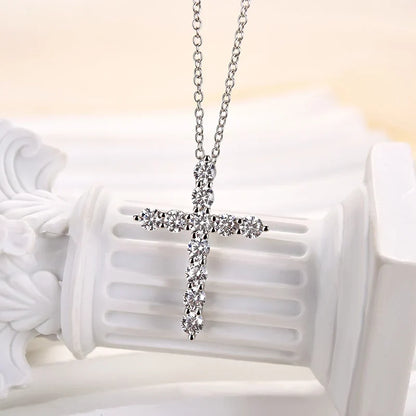 Sterling Silver Fashion Cross pendant Necklace