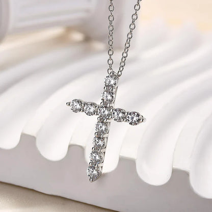 Sterling Silver Fashion Cross pendant Necklace