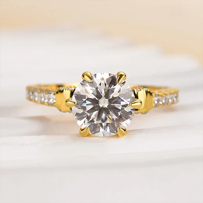 Moissanite Round Cut Bow Design Engagement Ring
