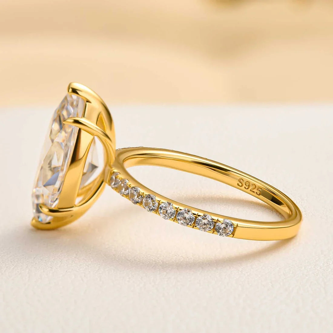 Marquise Cut Half Eternity Engagement Ring