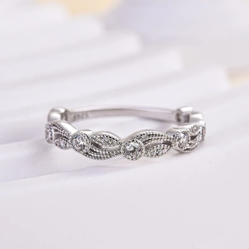 Vintage Leaf & Vine Art Deco Wedding Ring