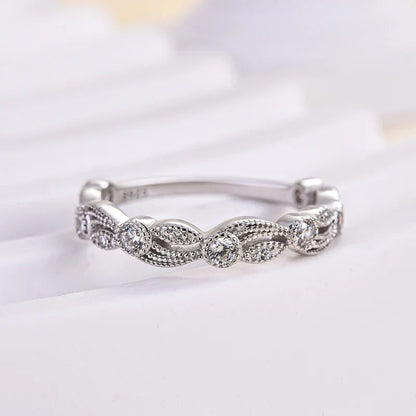 Vintage Leaf & Vine Art Deco Wedding Ring