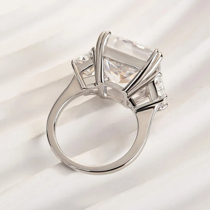 Crushed Ice Three Stone Engagement Ring