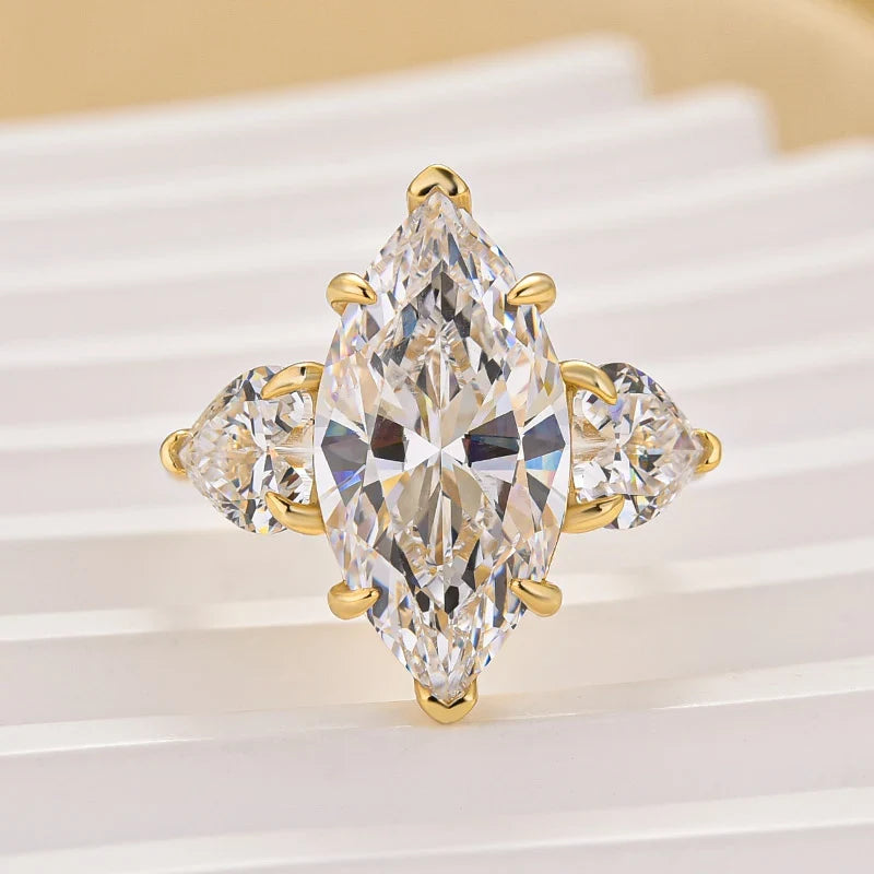 Marquise Cut Three Stone Engagement Ring