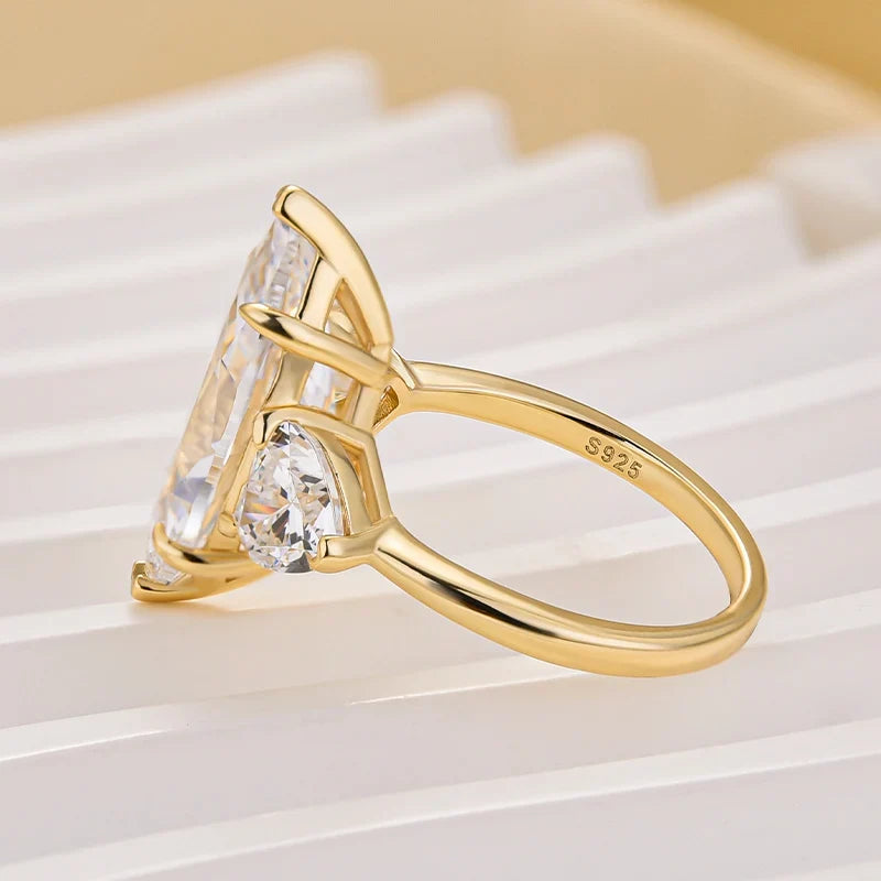 Marquise Cut Three Stone Engagement Ring