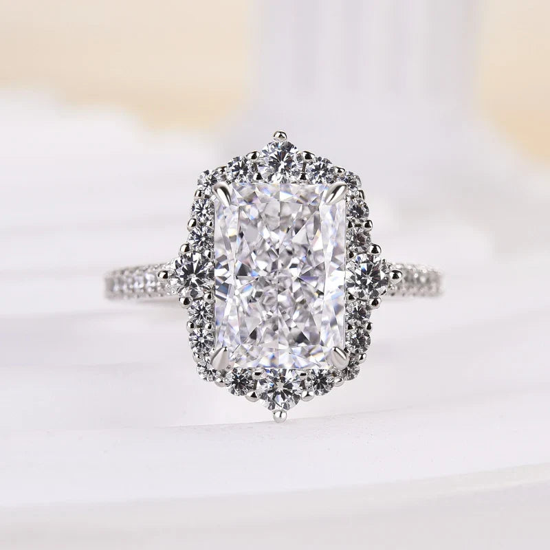 Gorgeous Halo Radiant Cut Engagement Ring
