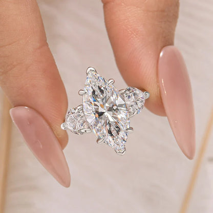 Marquise Cut Three Stone Engagement Ring
