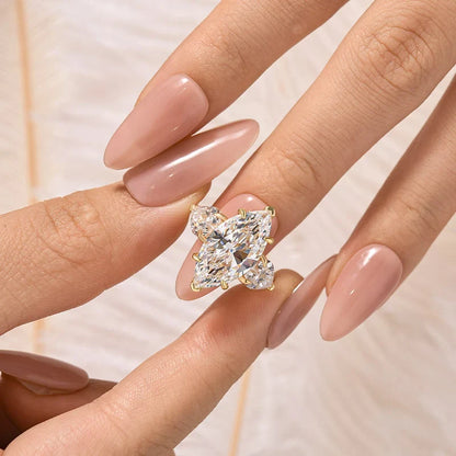 Marquise Cut Three Stone Engagement Ring