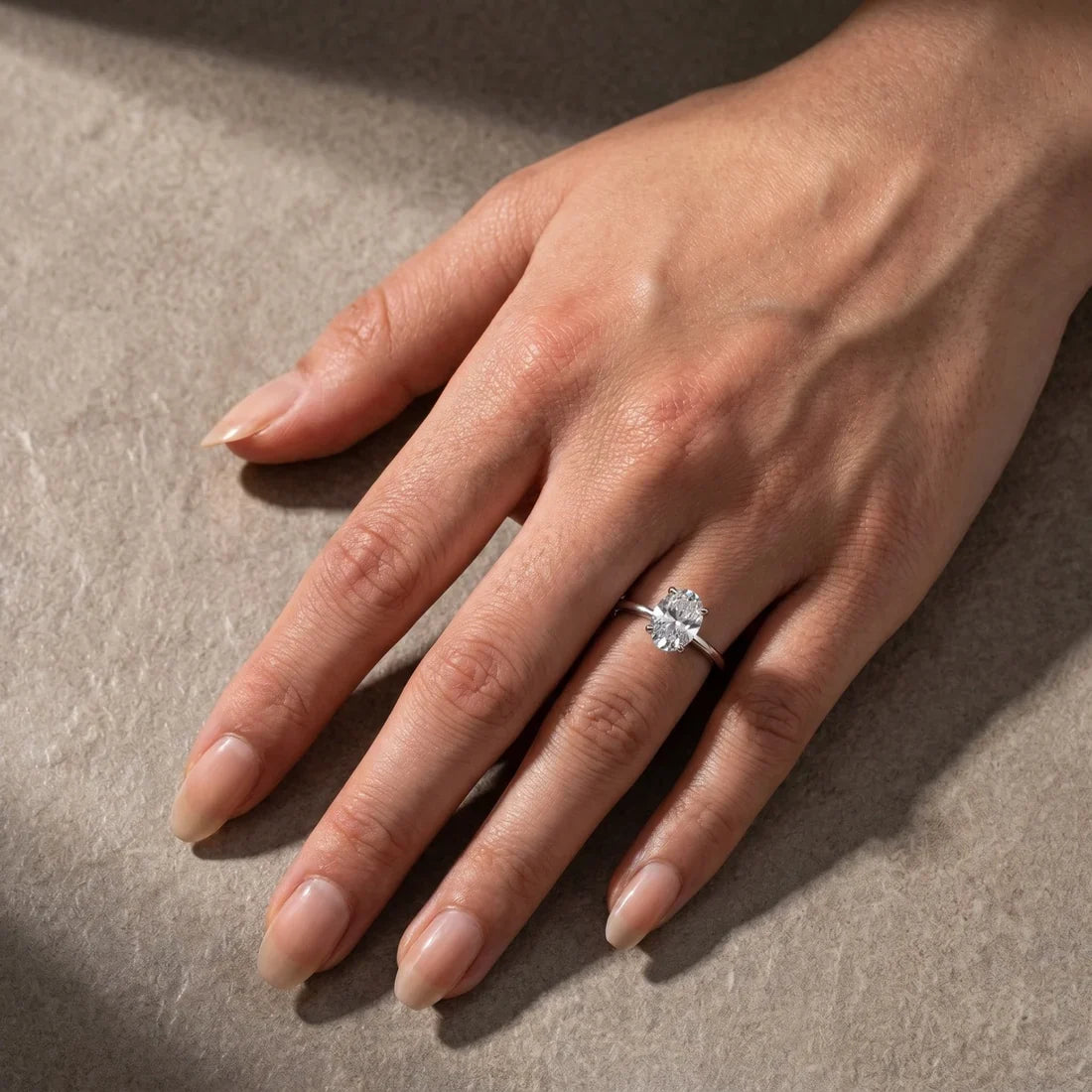 Sparkle Oval Cut Engagement Ring