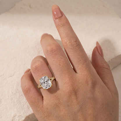 Split Shank Cushion Cut Engagement Ring