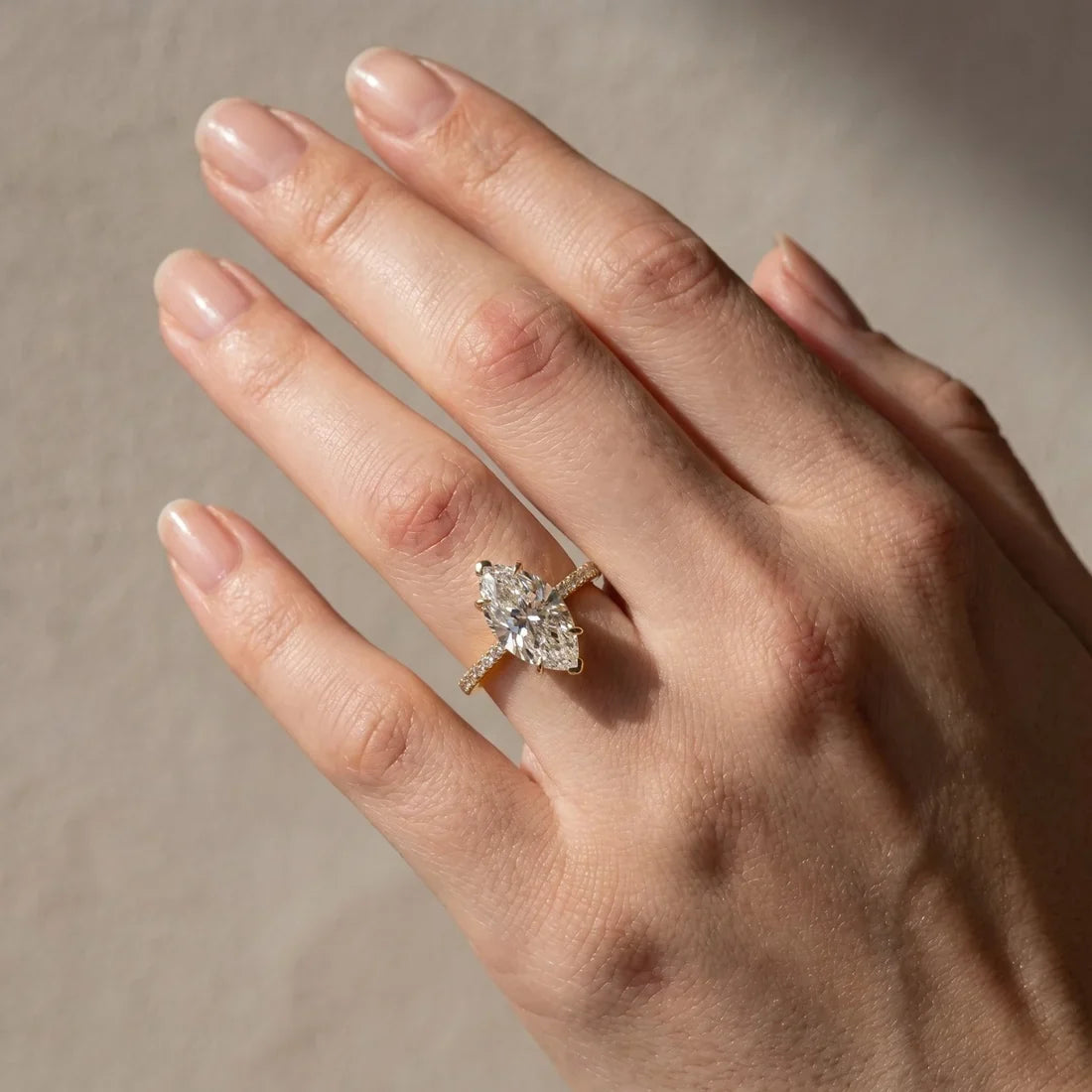 Marquise Cut Half Eternity Engagement Ring