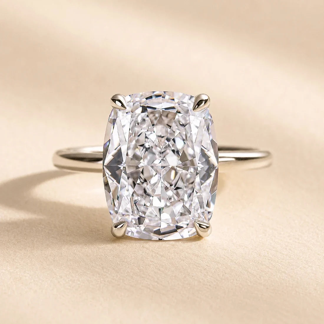 Sparkle Cushion Cut Engagement Ring for Women