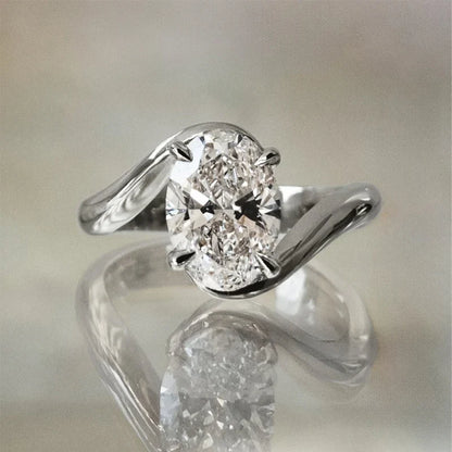 Unique Oval Cut Engagement Ring for Women