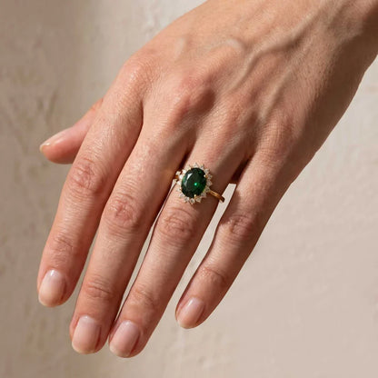 Oval Cut Halo Sapphire Ring