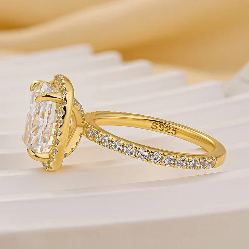Luxurious Halo Cushion Cut Engagement Ring
