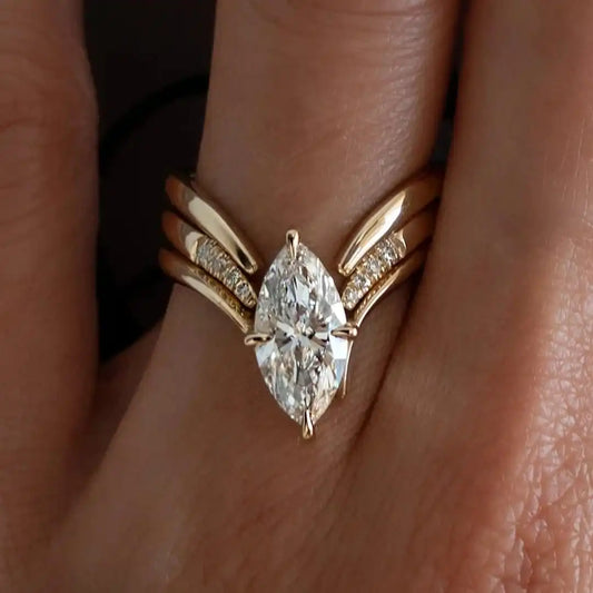 Marquise-Cut Ring Set