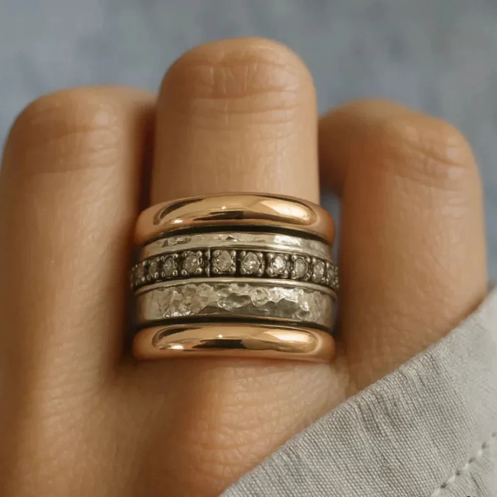 Bold Heritage Gold Silver Ring