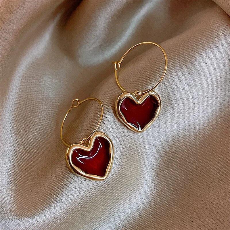 Heart earrings in gold