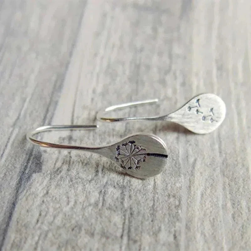 Silver Dandelion Earrings